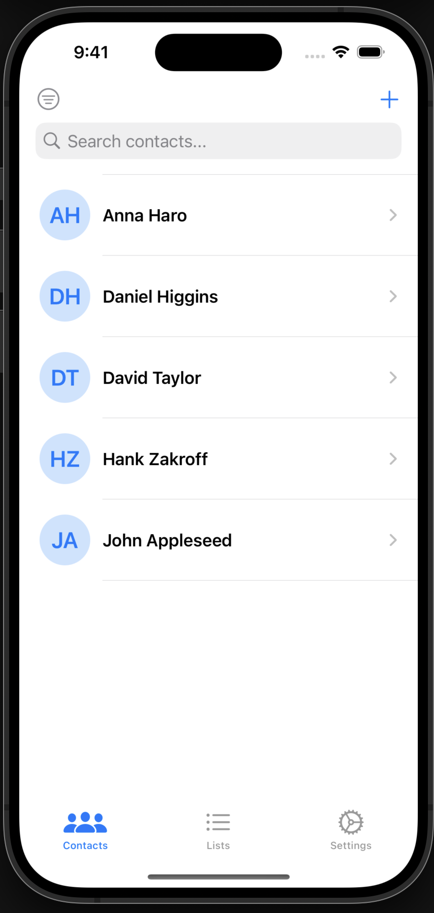 Contact List View